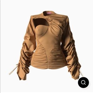 Hanifa VERONIQUE BLOUSE - caramel